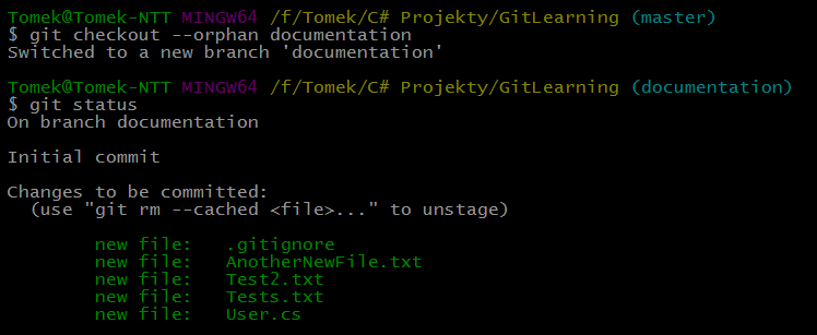 Create orphan branch