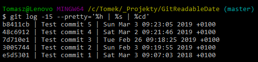 git default date